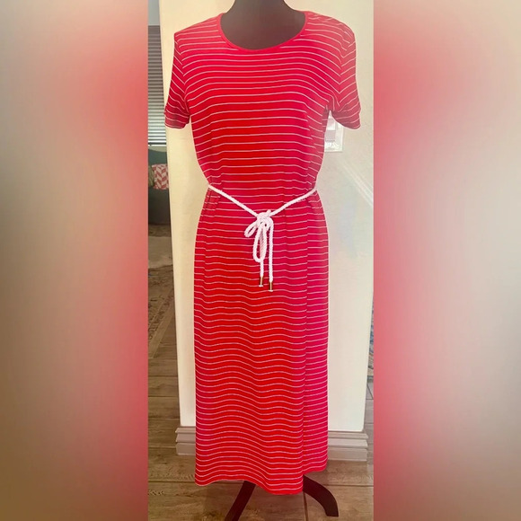 JG Hook size Small red striped nautical maxi dress - Picture 1 of 8